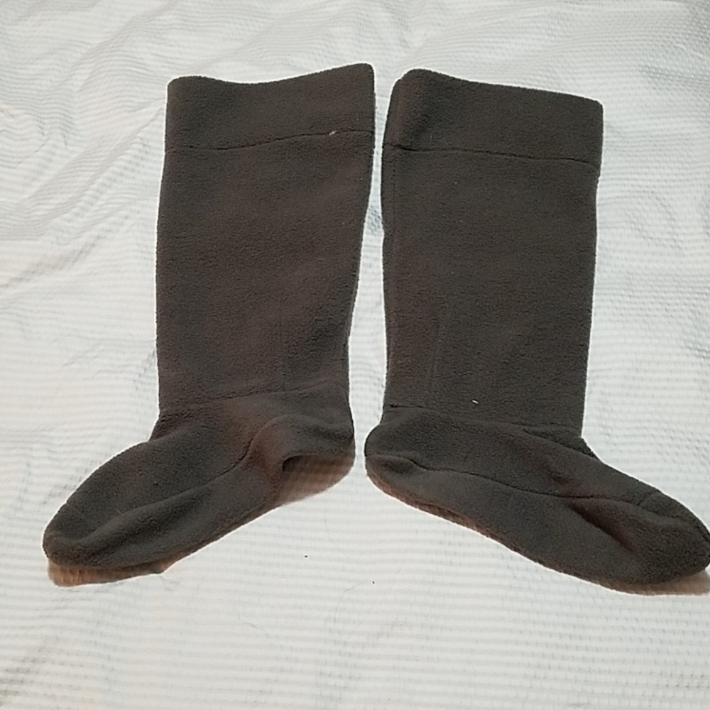Boot sock liners charcoal grey fleece tall